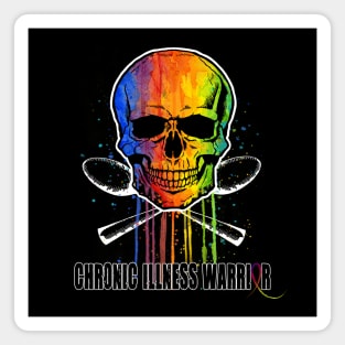 Chronic Illness Warrior - Skull & Spoons Magnet